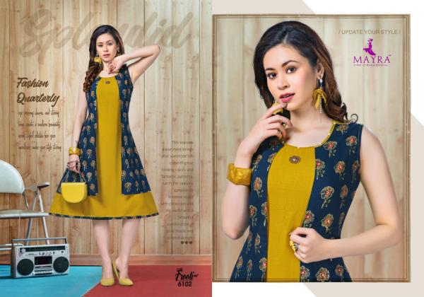 Mayra Frooti 5 Rayon Designer Kurti With Jacket 